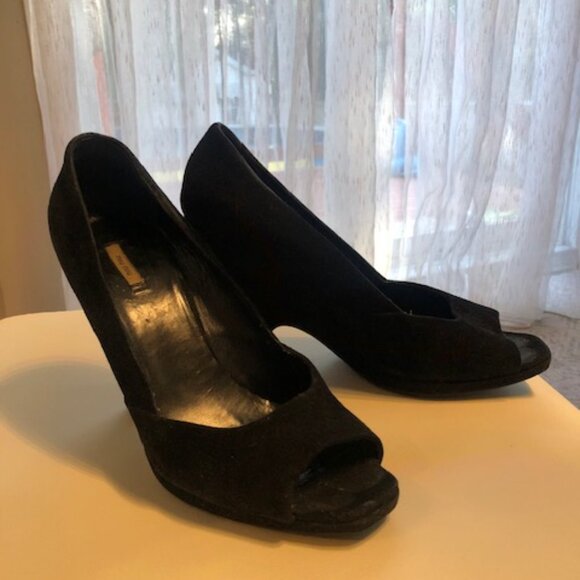 Authentic Miu Miu Black Suede Wedge Heels – EU 39.5 / US 38.5–39 - Picture 5 of 5